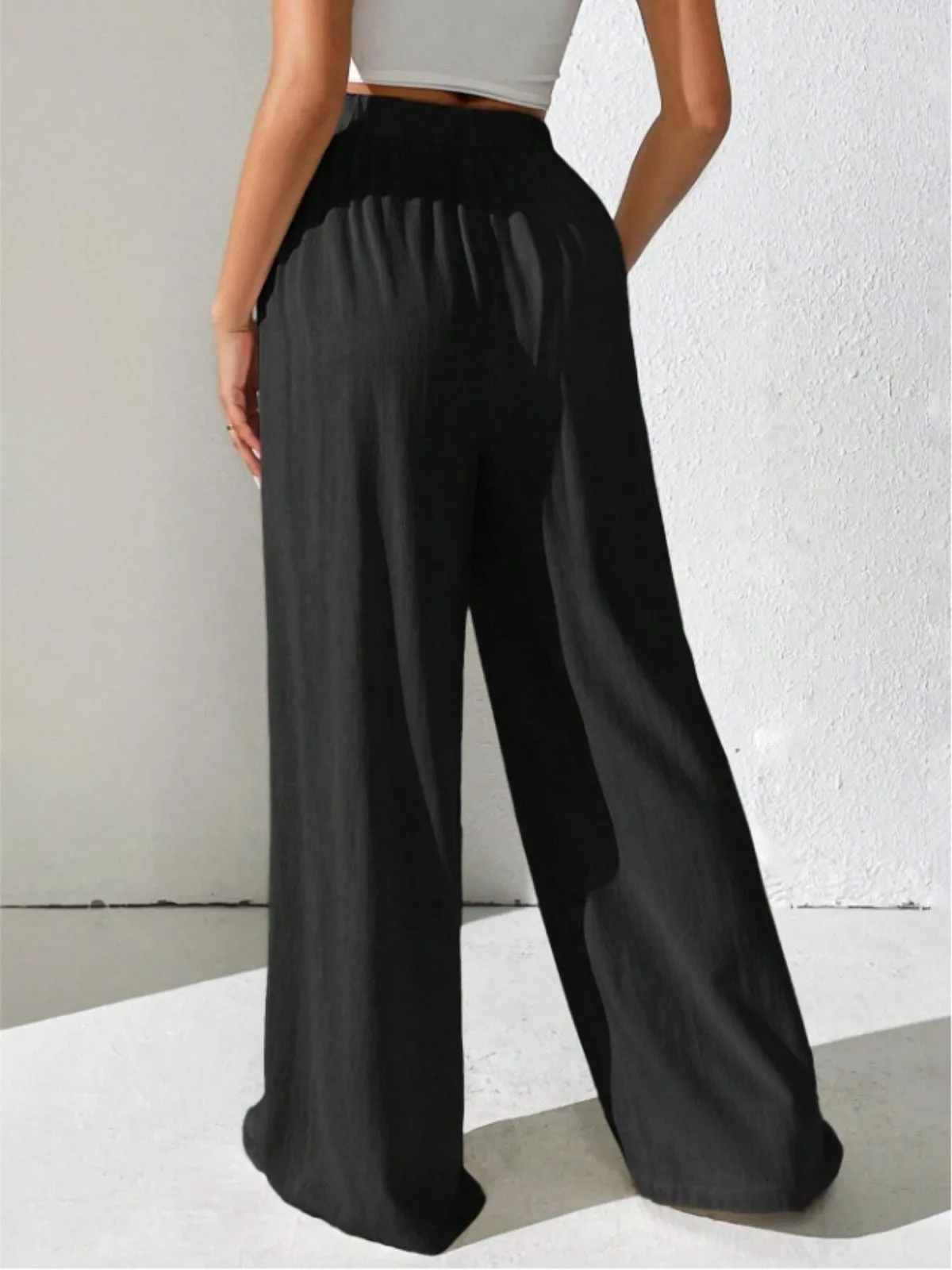 1930s Solid Cross Pleated Straight Pants