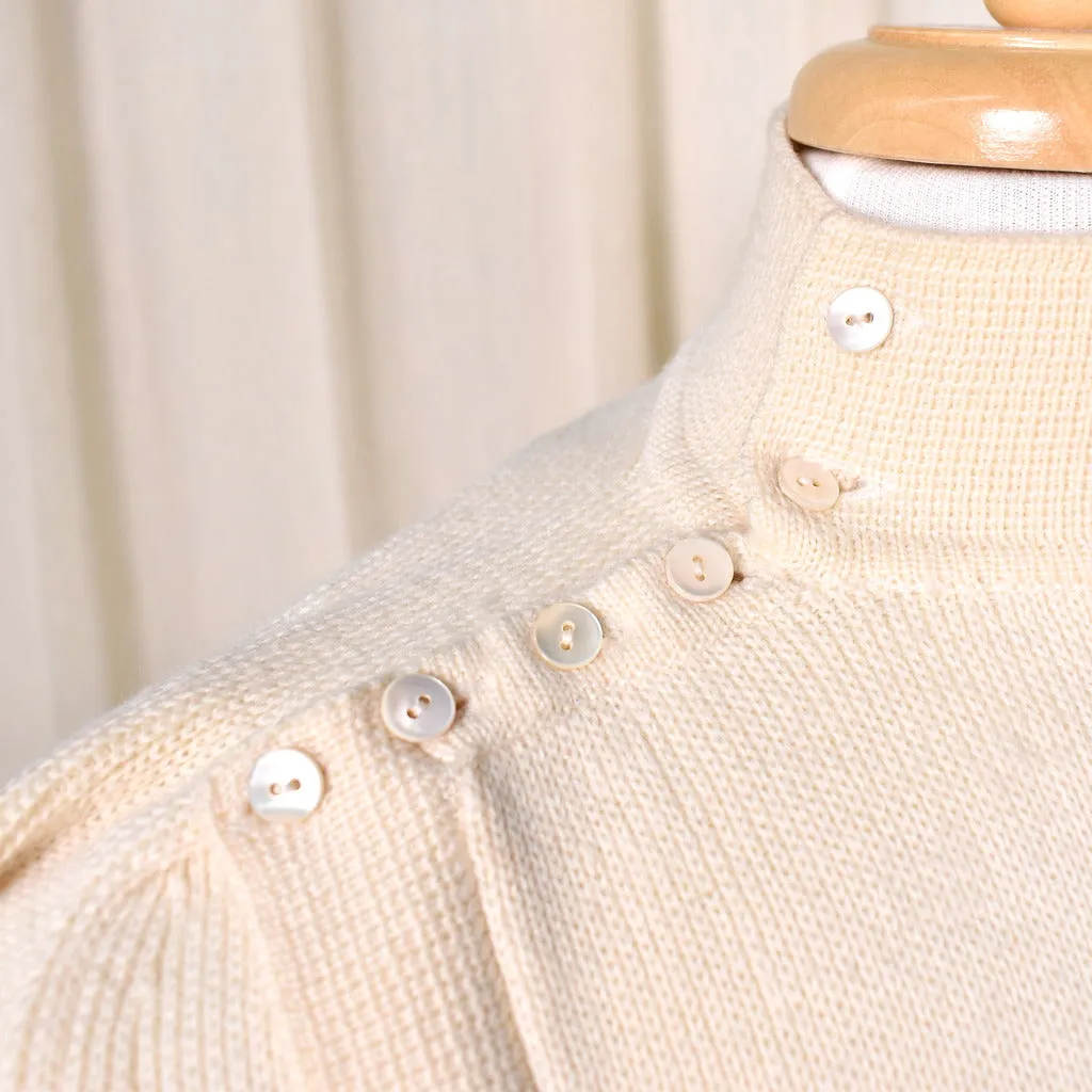 1960s Vintage Cream Zipper Sweater