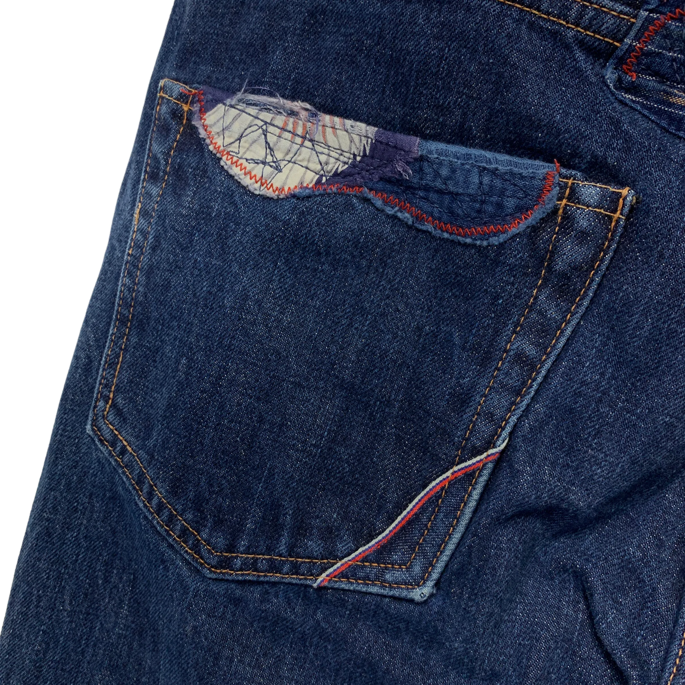[30] Kapital Zipangu Blue Hand-Crafted Selvedge Bandana Patchwork Denim Jeans