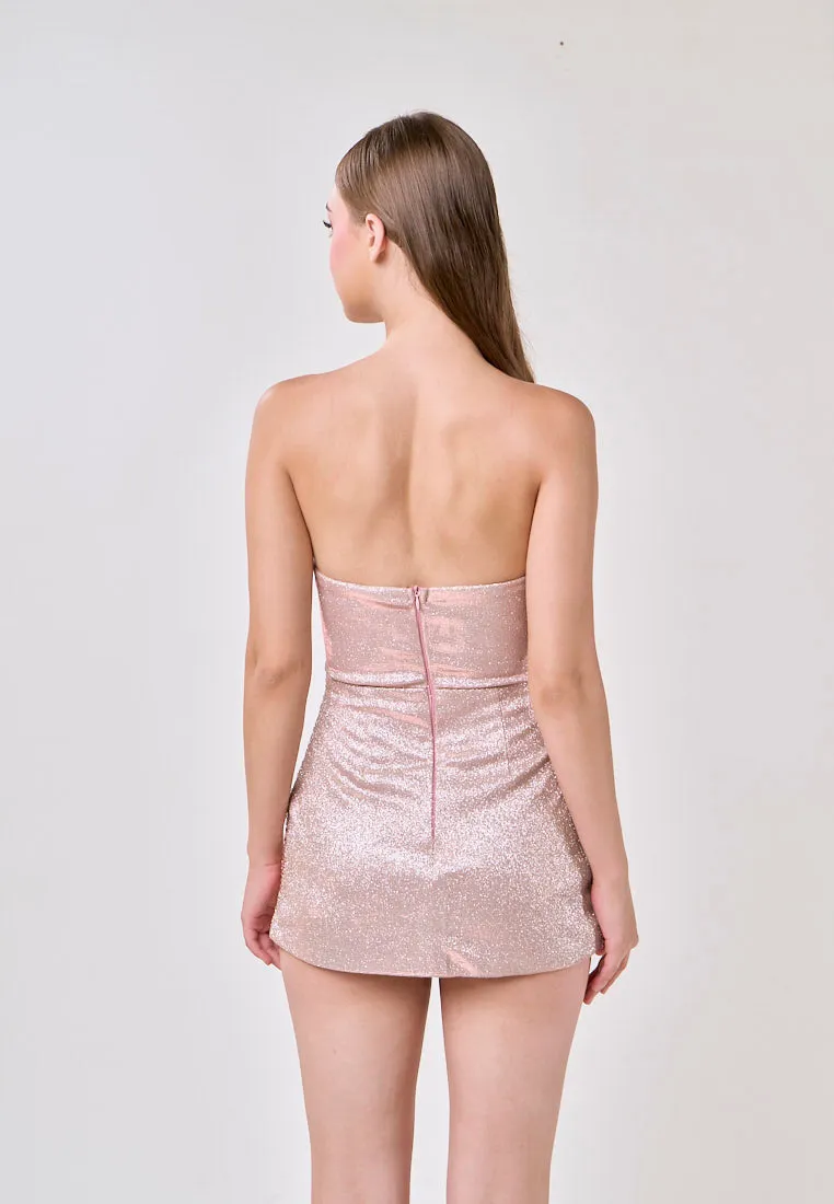 Altair Pink Crystal Tube Mini Dress