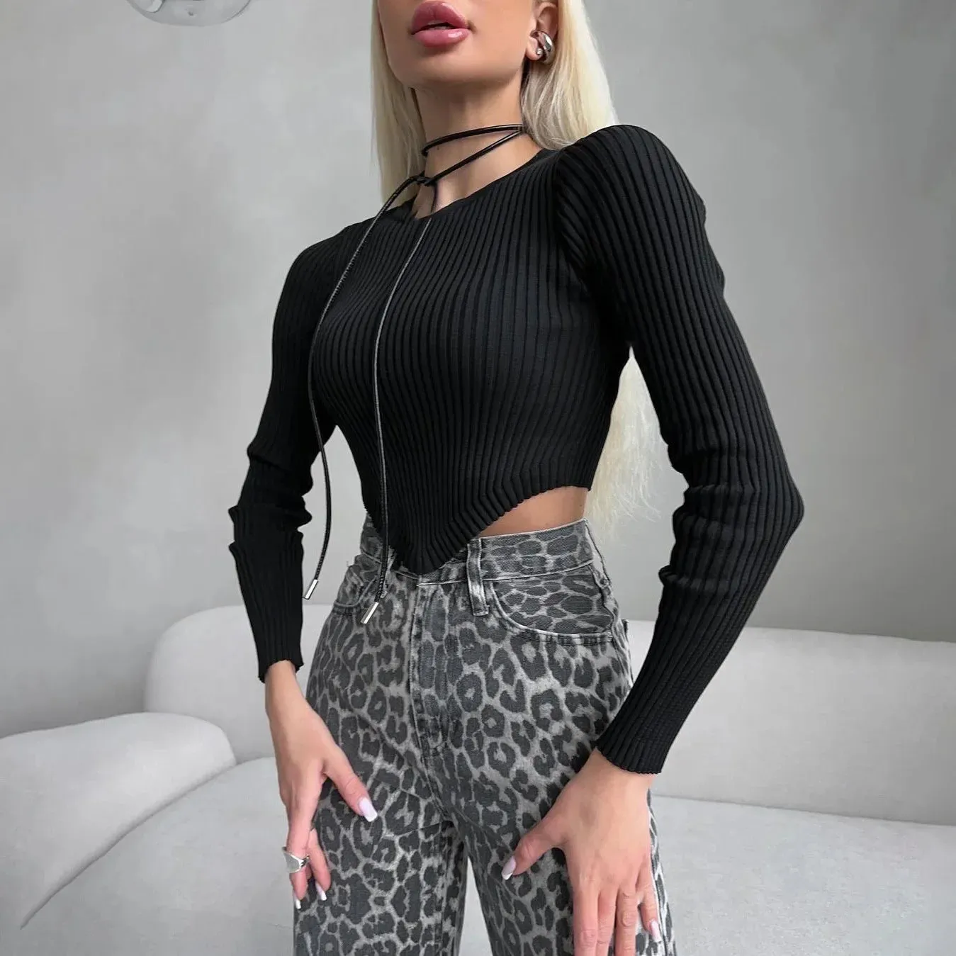 Amanda Leopard Straight Jeans