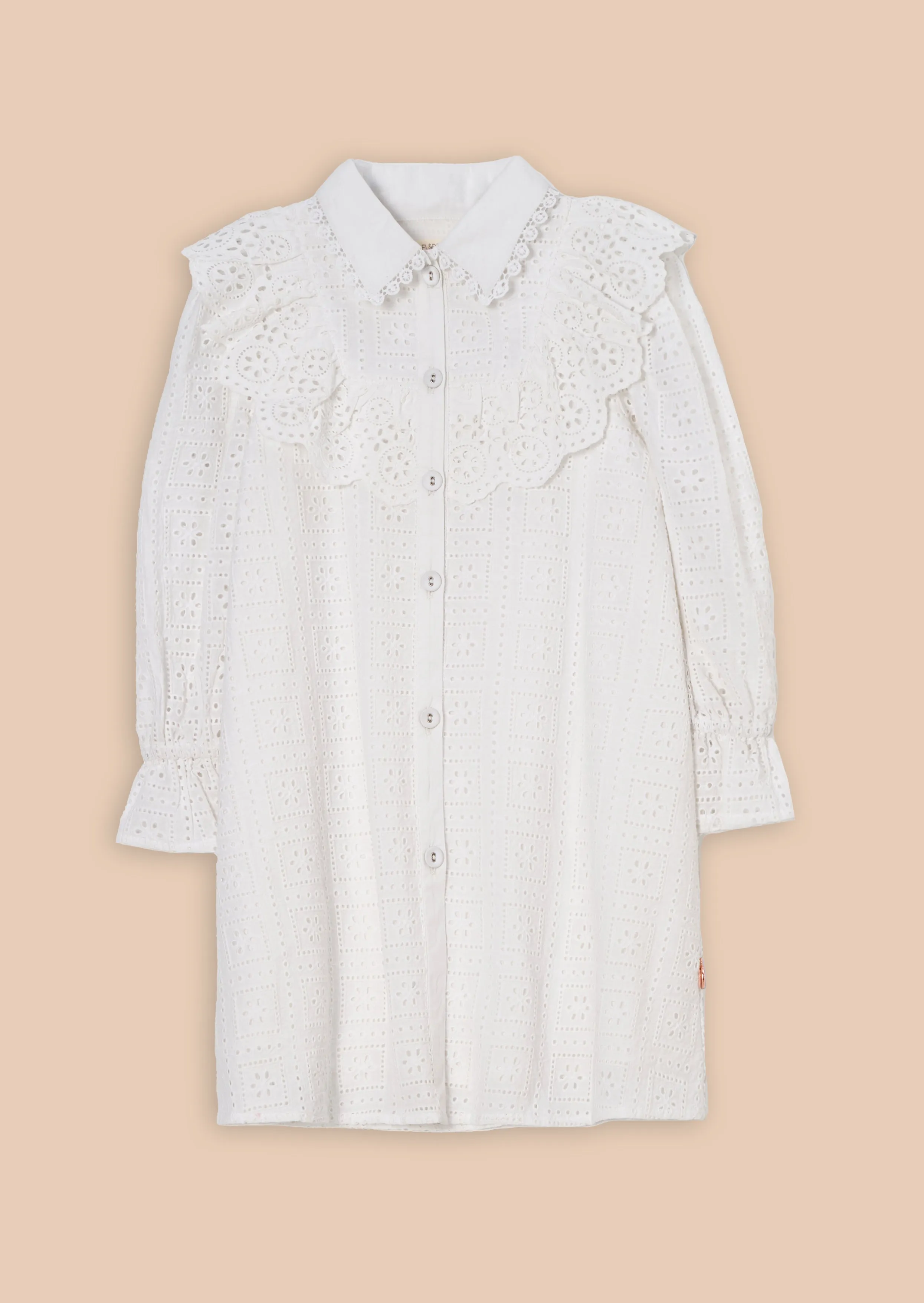 Amelie White Broderie Shirt Dress