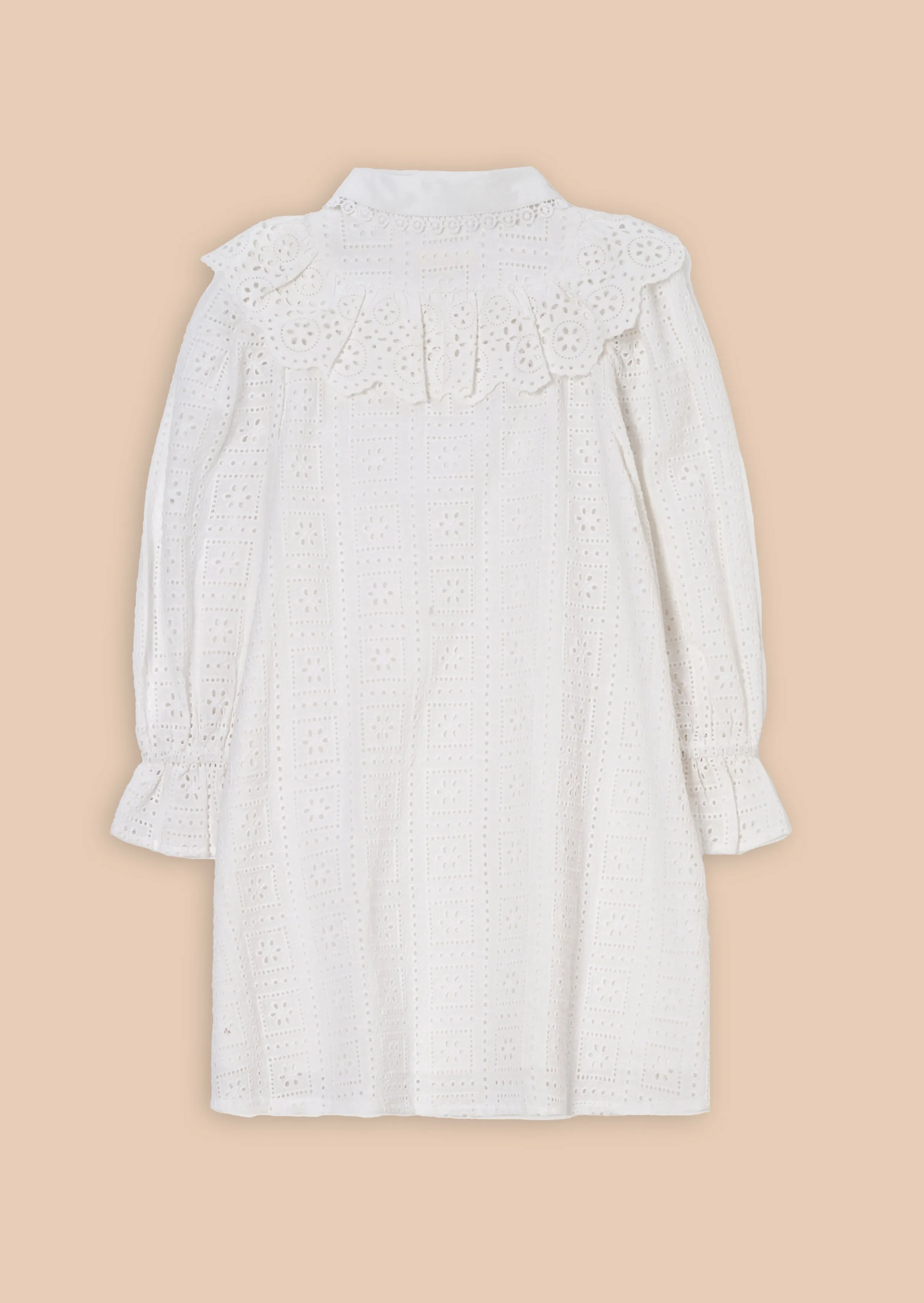 Amelie White Broderie Shirt Dress