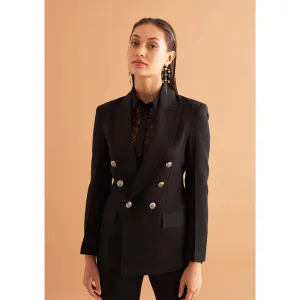 AMOSHI Black Solid/Plain Zendaya Blazer