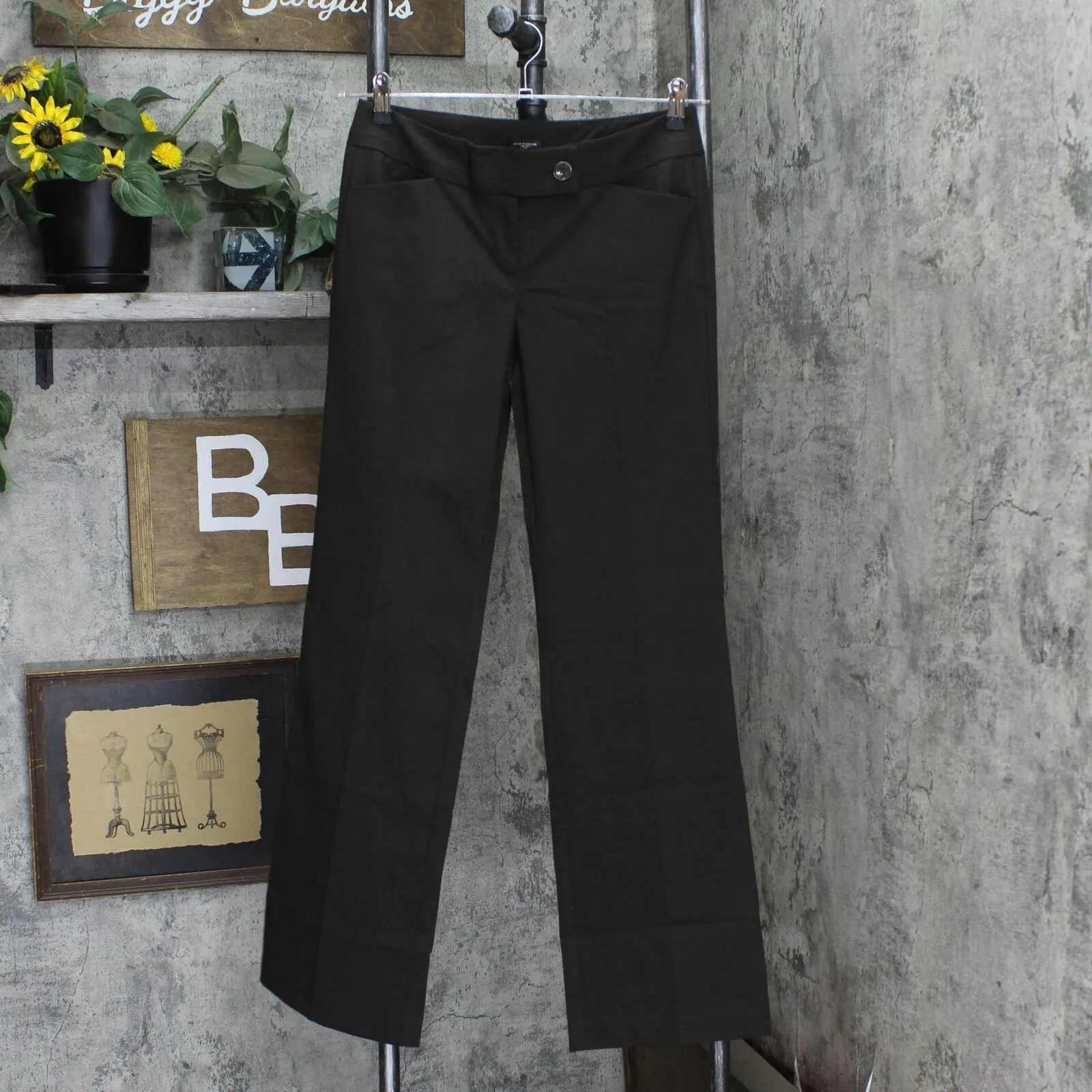 Ann Taylor Womens Modern Straight Leg Dress Pants 1667e69add00da Brown 0