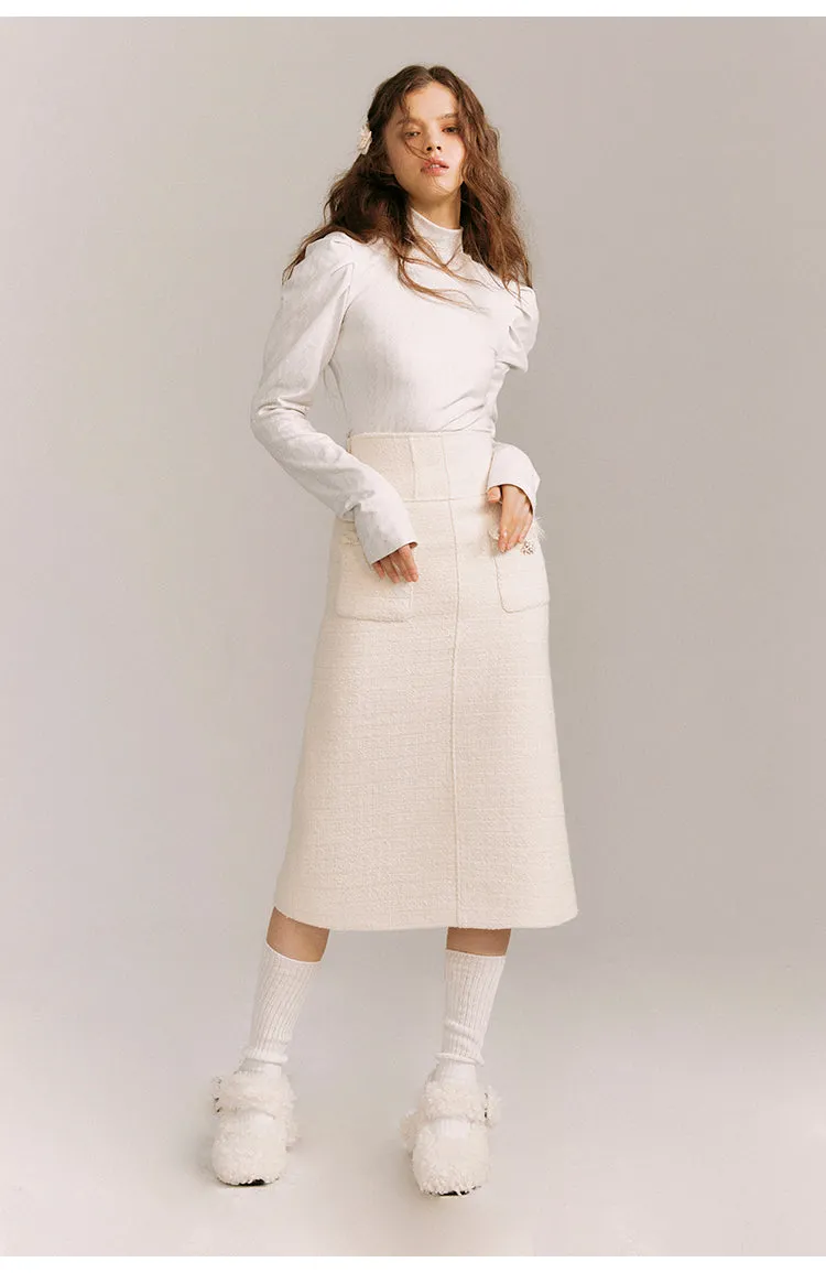 Aran pattern high neck tight tops