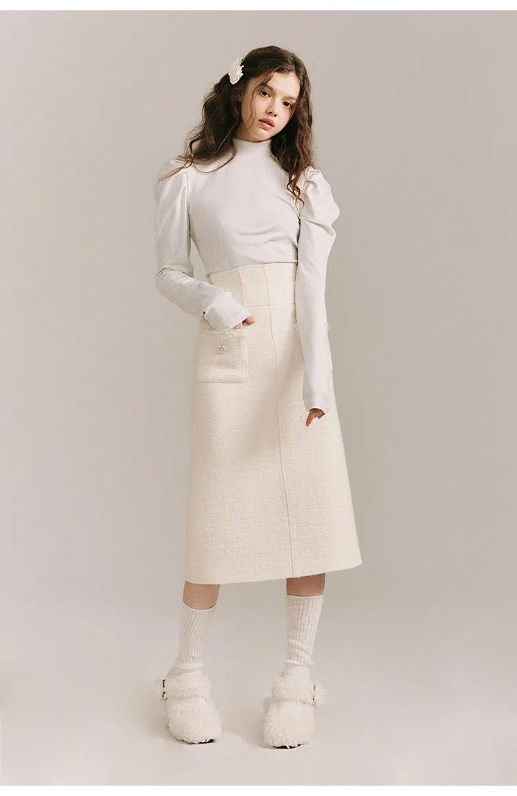 Aran pattern high neck tight tops