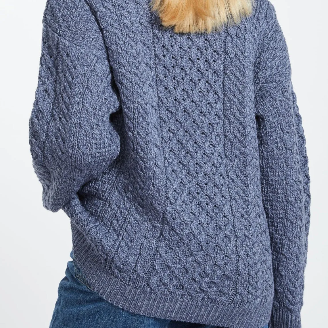 Aran Sweater -Blue/Grey