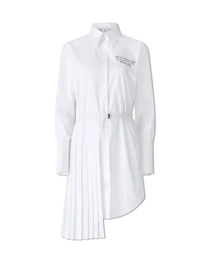 Asymmetrical Plisse Shirt Dress
