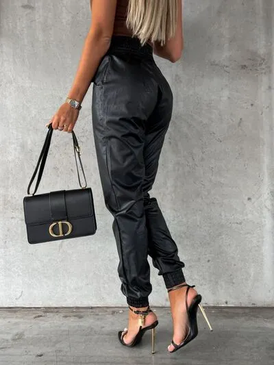 Auren Smocked High Waist Pants with Pockets