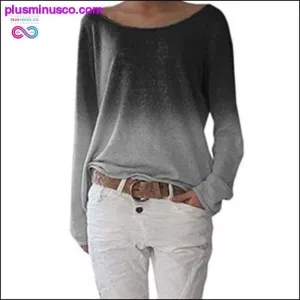 Autumn Ladies Long Sleeve T-Shirt O-Neck Sexy Gradient