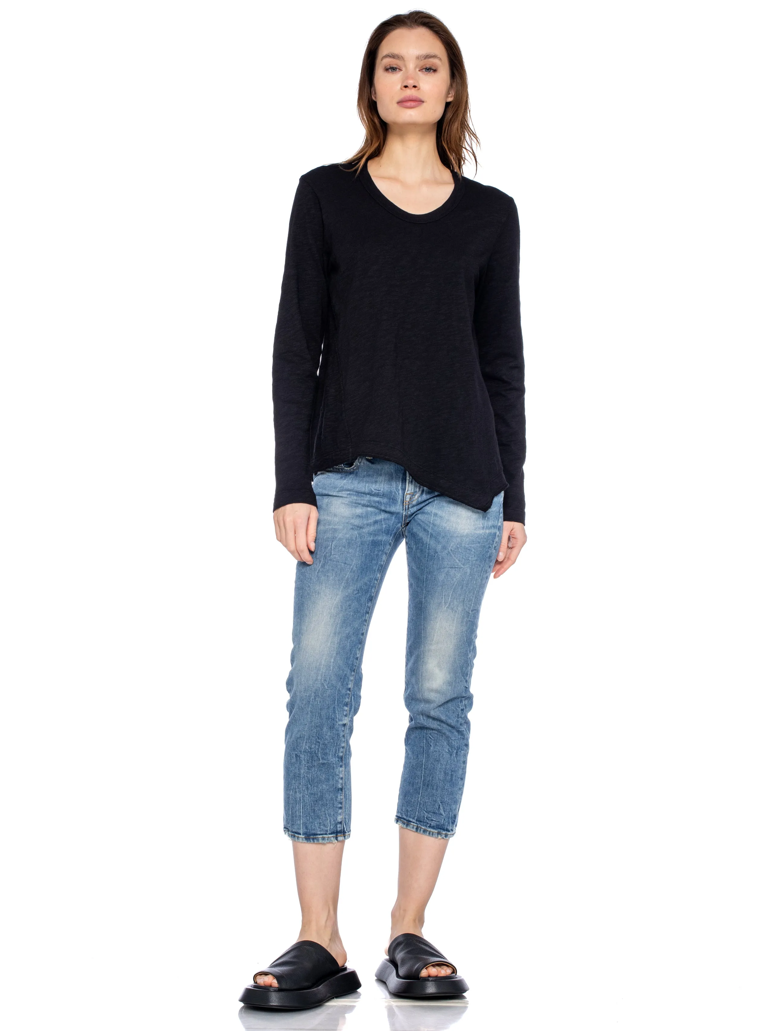 Baby Tee Twisted Crew Long Sleeve
