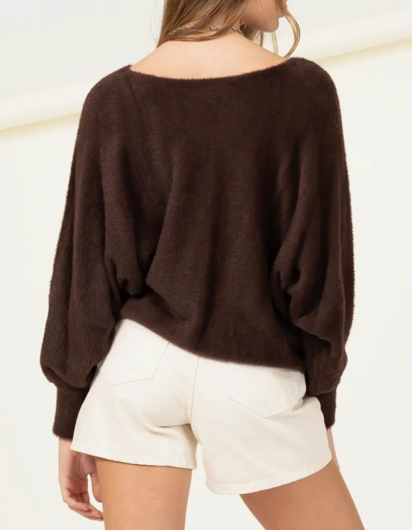 Batwing Sleeve Relaxed Fit Sweater