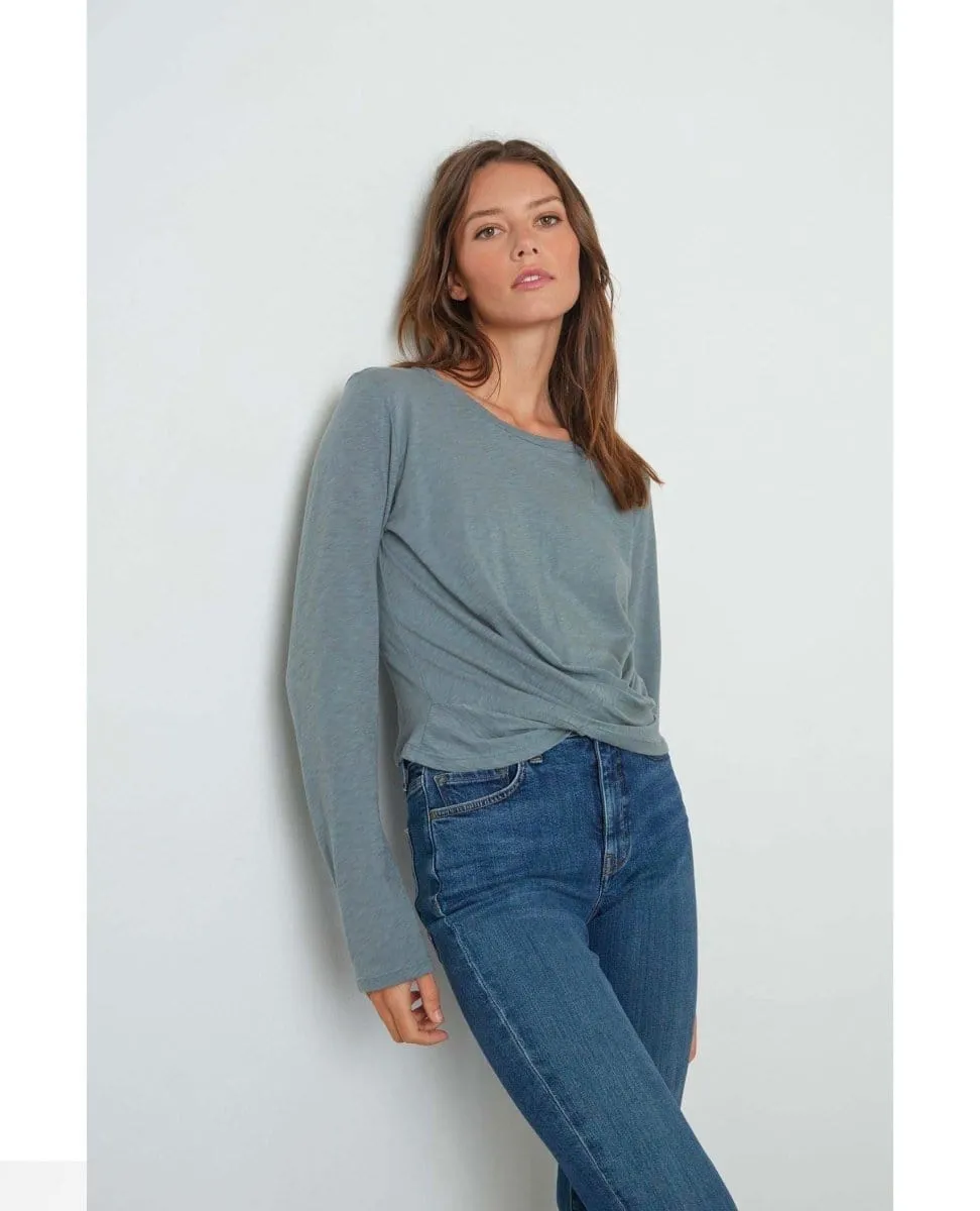 Beatrice Long Sleeve Twist Top Coal