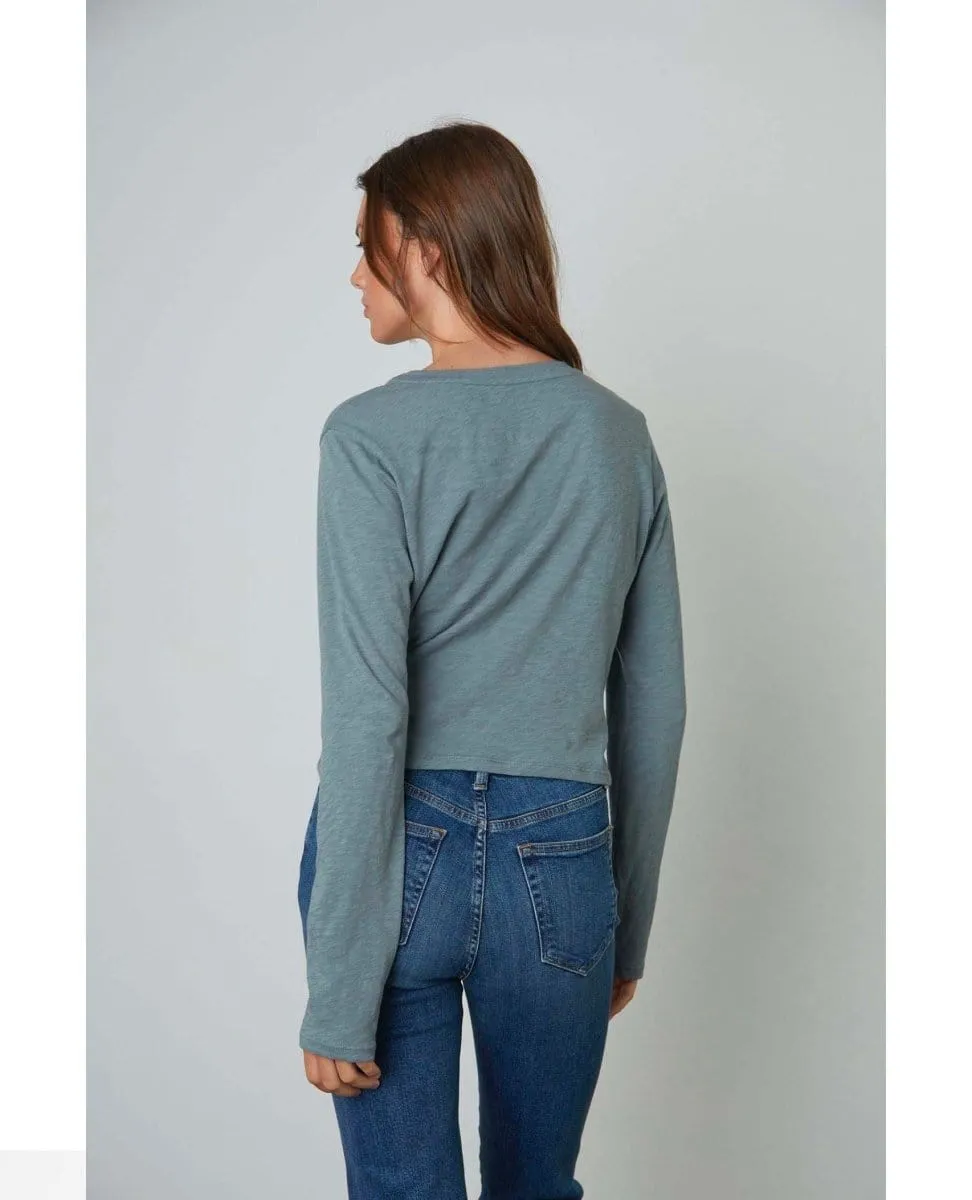 Beatrice Long Sleeve Twist Top Coal