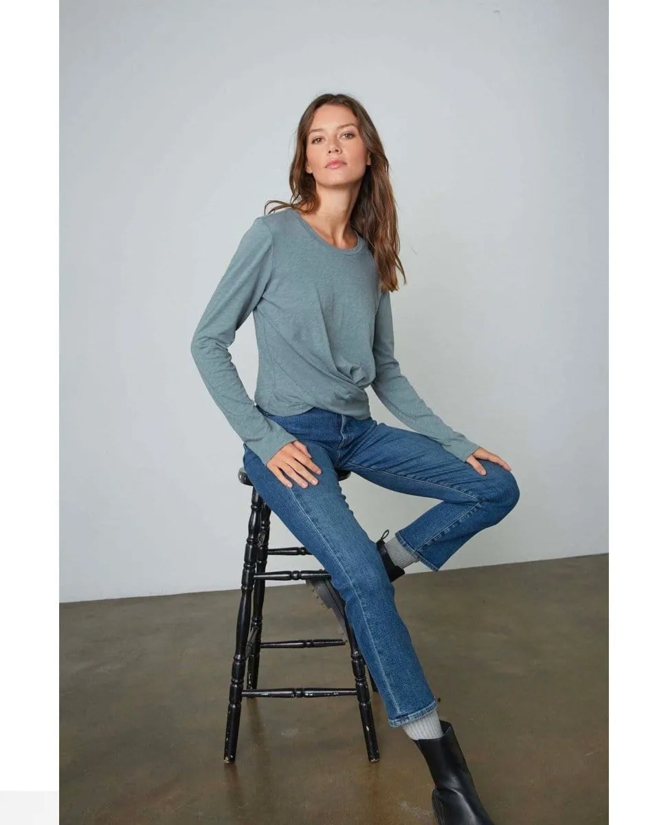 Beatrice Long Sleeve Twist Top Coal
