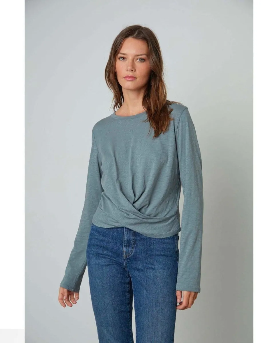 Beatrice Long Sleeve Twist Top Coal