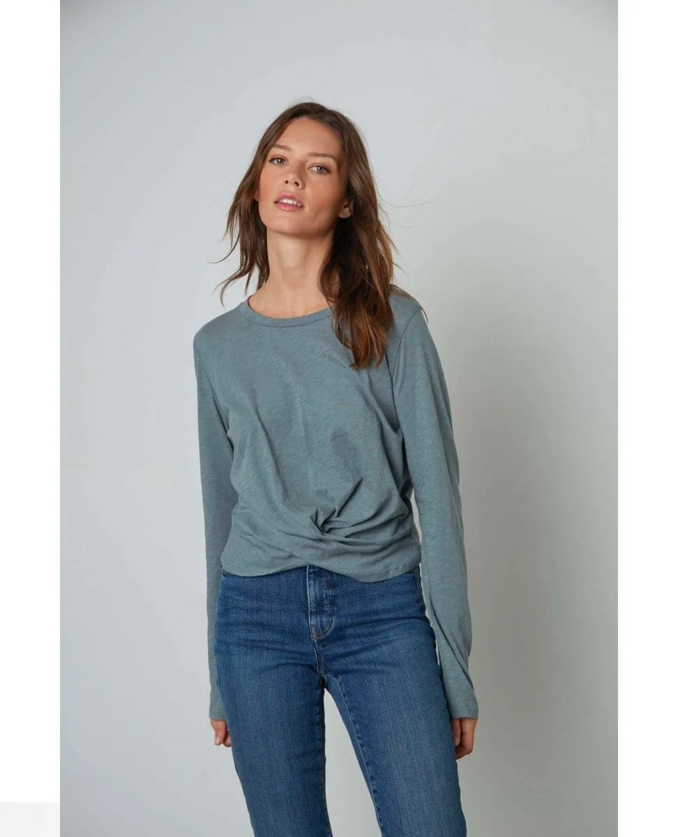 Beatrice Long Sleeve Twist Top Coal