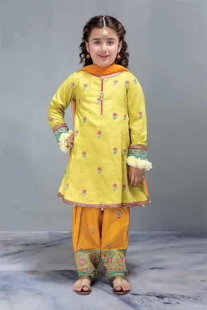Beautiful Aline Shirt with Shalwar Designer Dress for Kids - k807