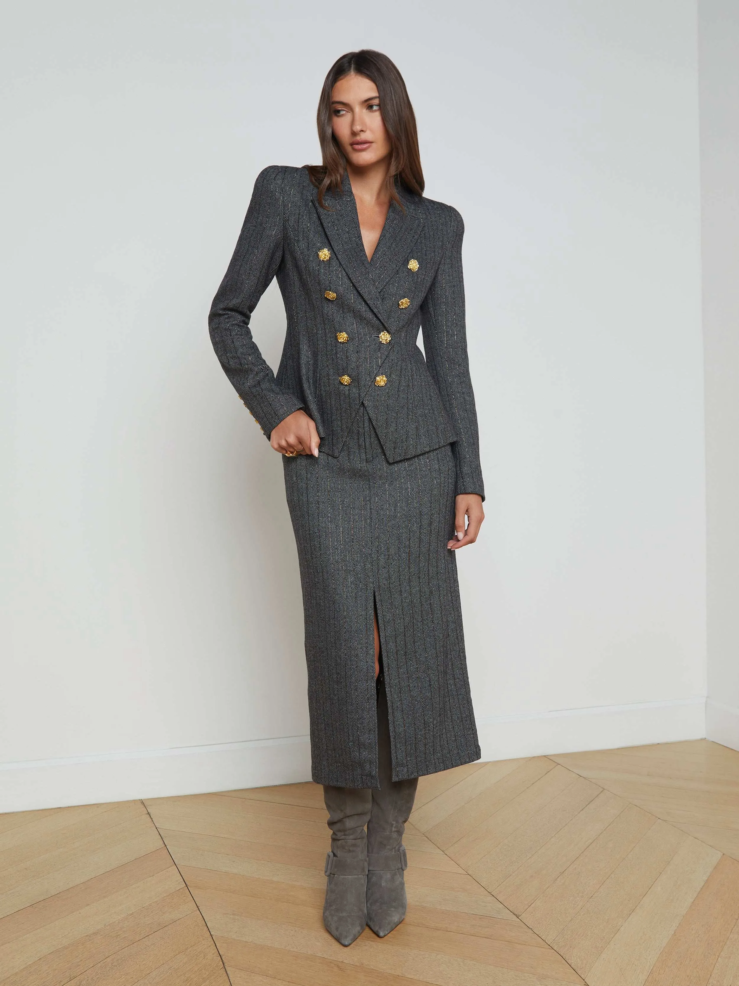 Bethany Herringbone Blazer