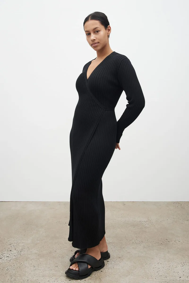 Billie wrap dress black