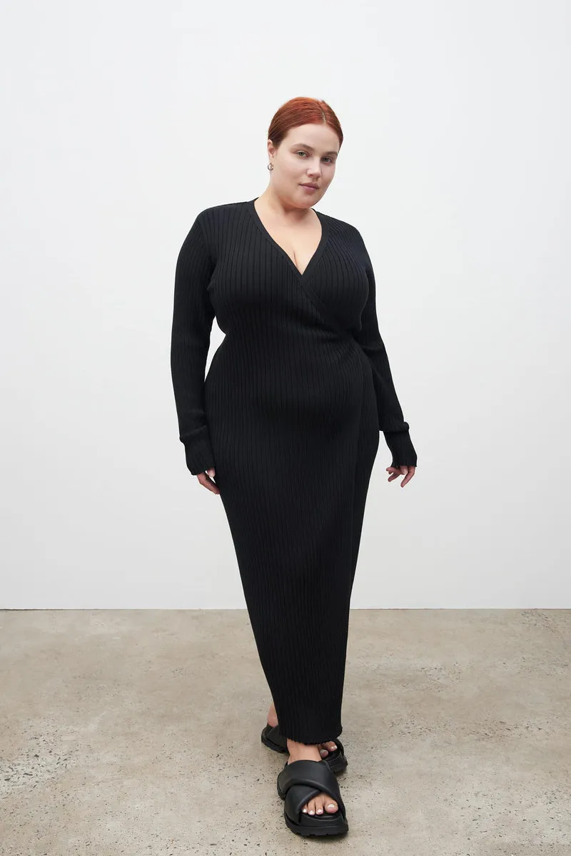 Billie wrap dress black