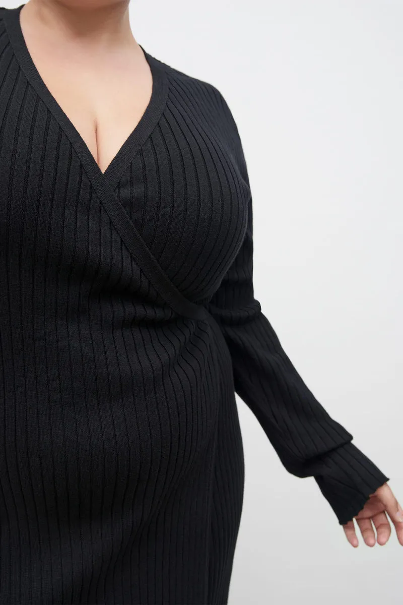 Billie wrap dress black