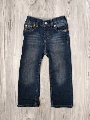 BOY SIZE 2 YEARS - LEVI'S 514, Straight Fit, Dark Wash Jeans NWOT B48