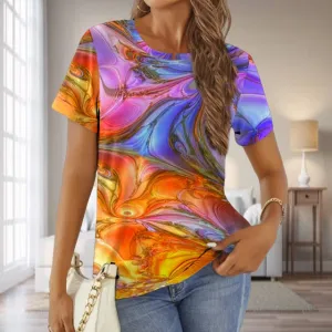 Brittany® | Colorful T-Shirt With Abstract Print For Women