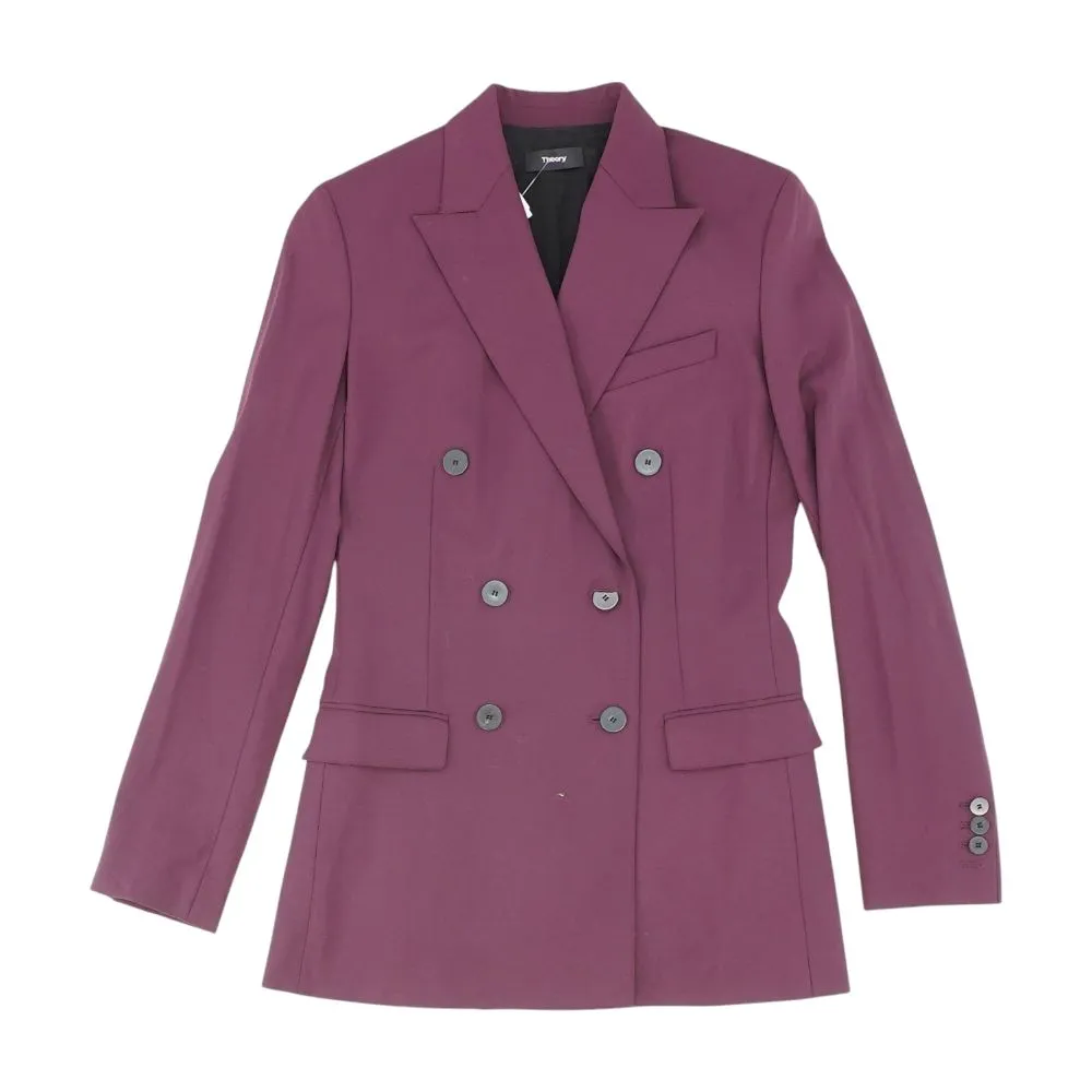 Burgundy Solid Blazer