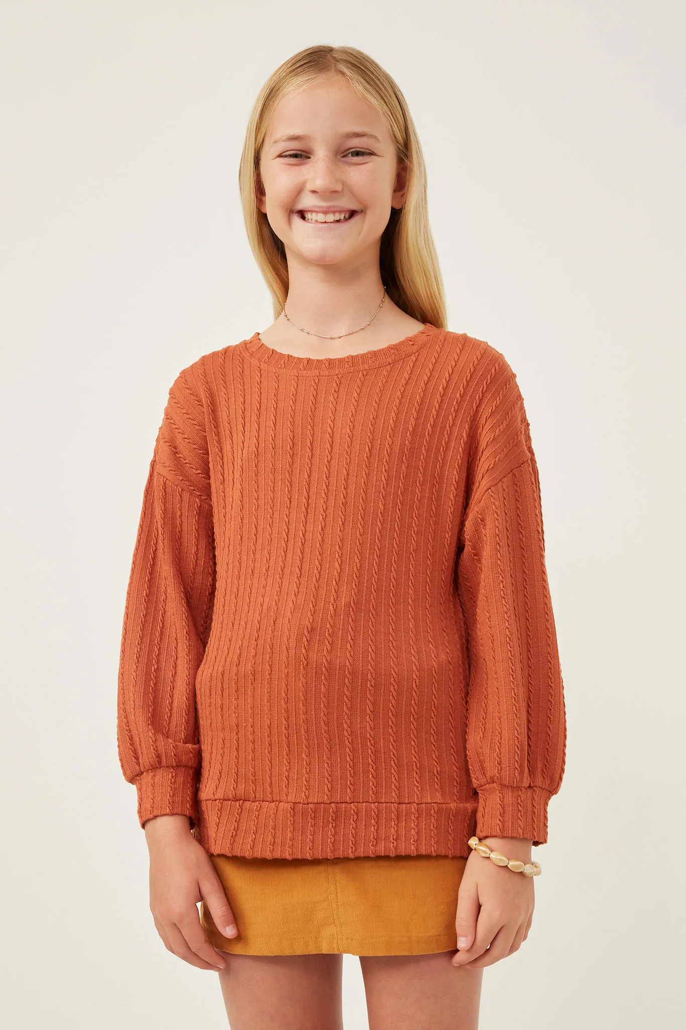 Cable Knit Long Sleeve Top