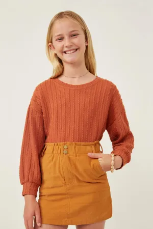 Cable Knit Long Sleeve Top