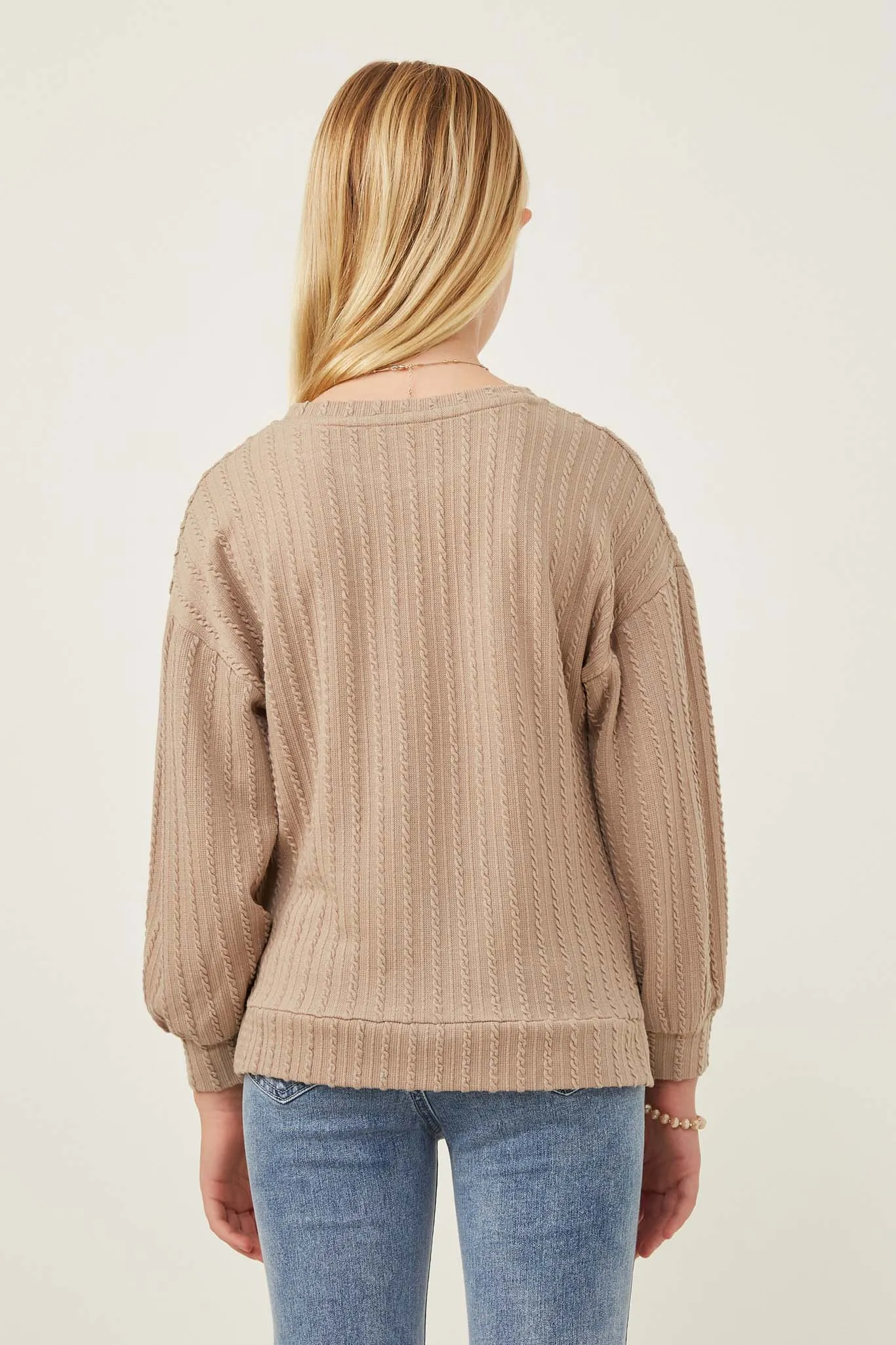 Cable Knit Long Sleeve Top