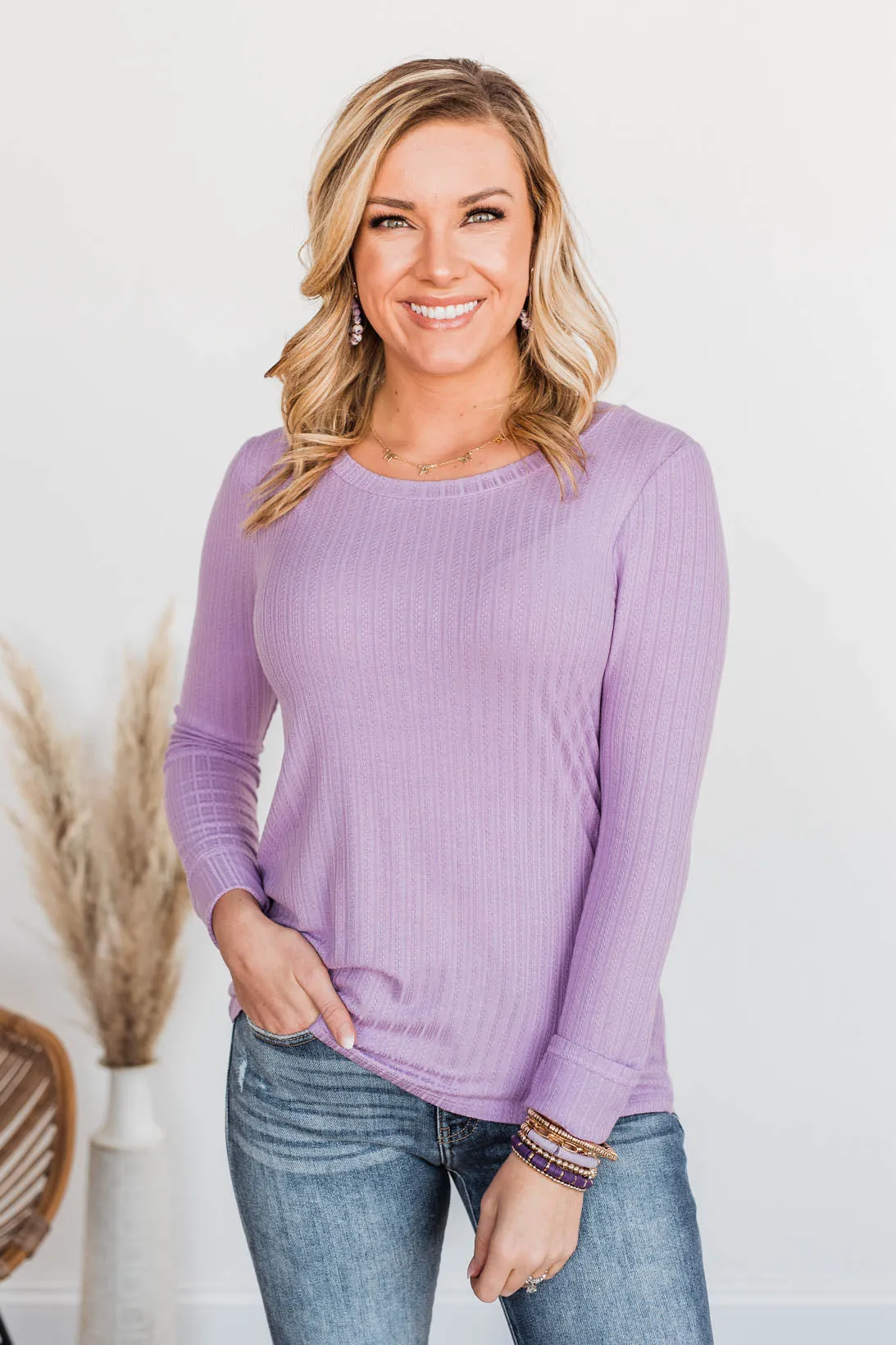 Call Me Soon Long Sleeve Top- Lavender