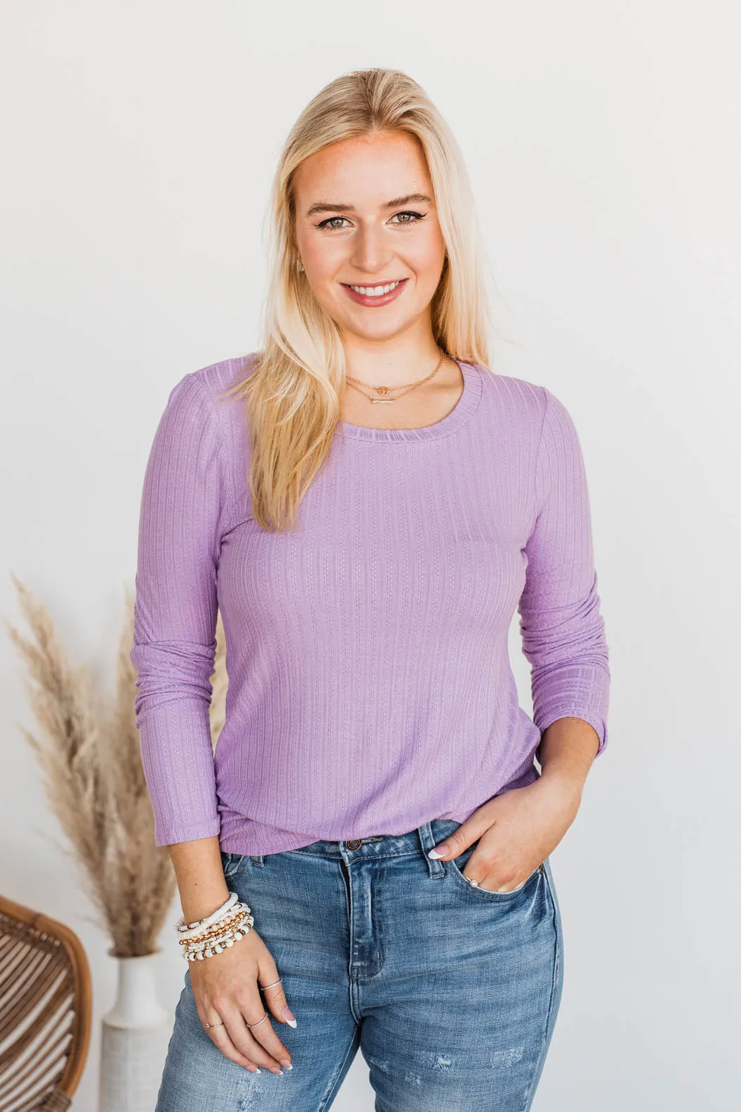 Call Me Soon Long Sleeve Top- Lavender