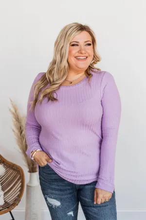Call Me Soon Long Sleeve Top- Lavender