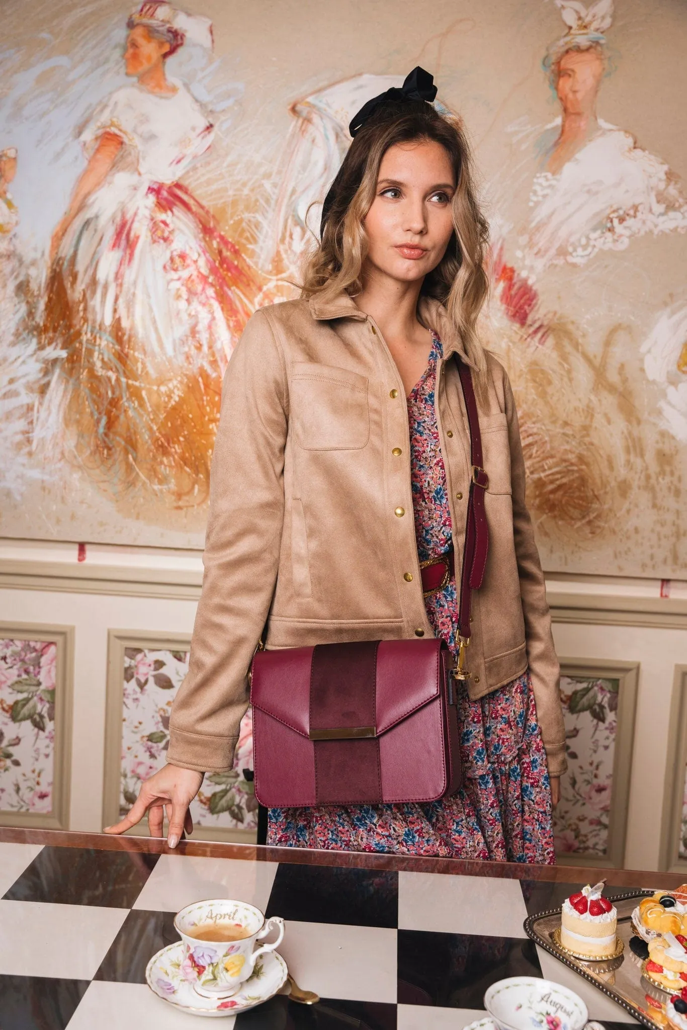 Camille Recycled Vegan Button Up Jacket | Beige