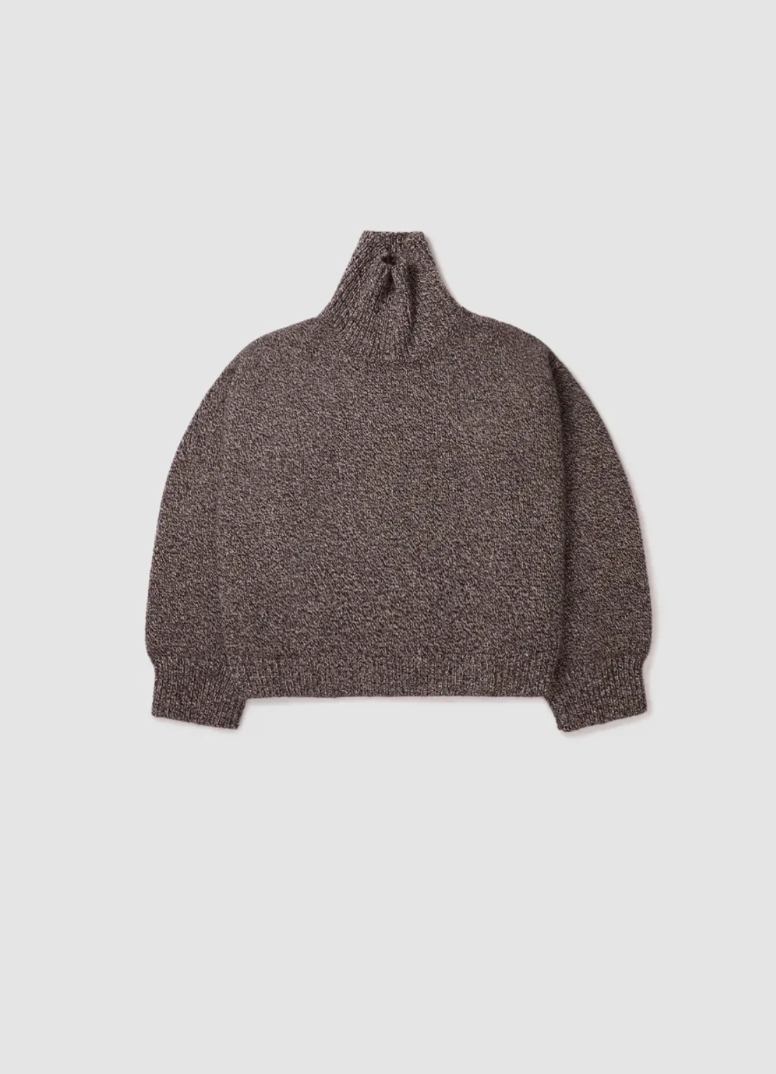 Caragh Chunky Crop High Neck, Mouline Brown