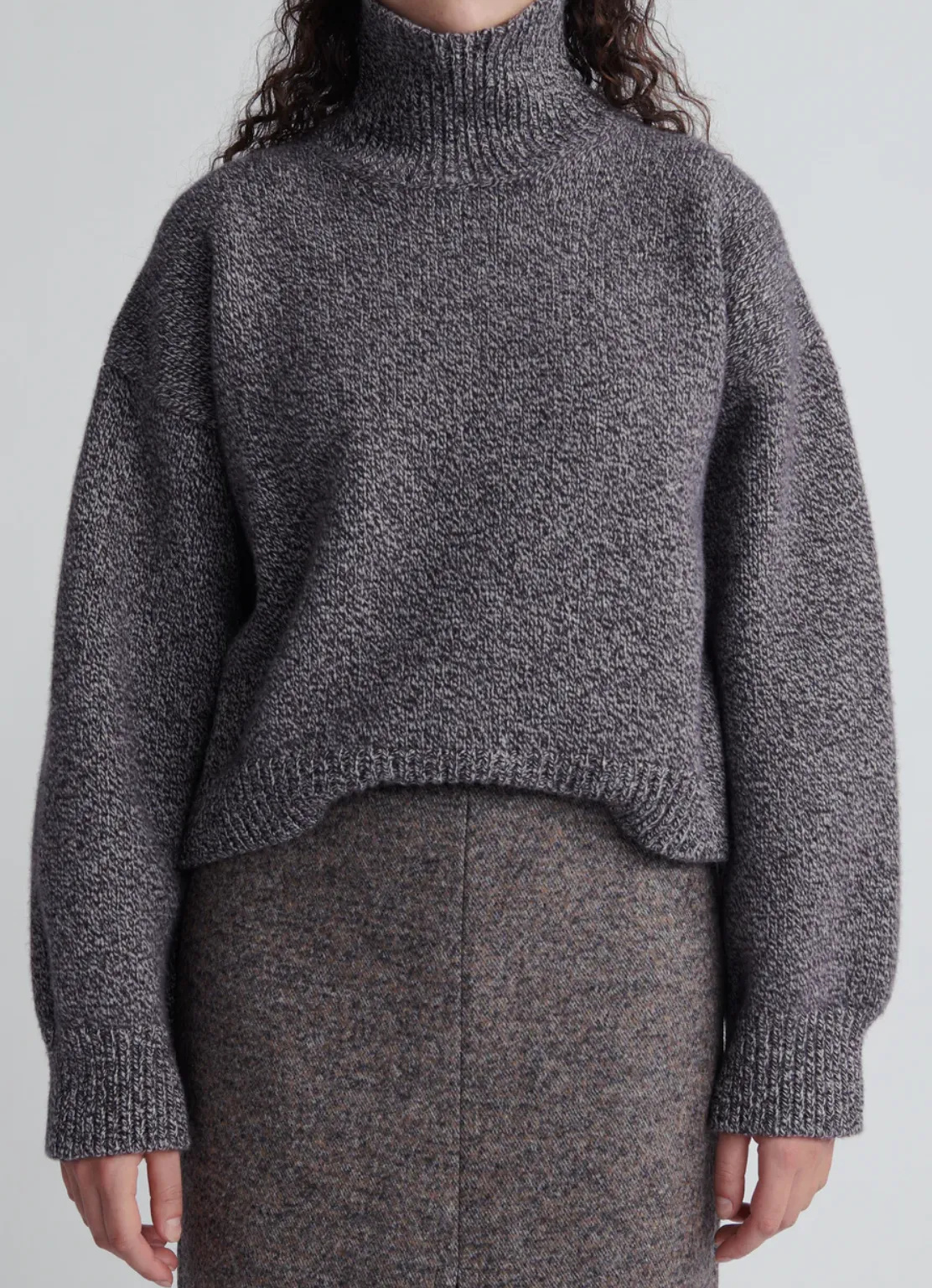 Caragh Chunky Crop High Neck, Mouline Brown
