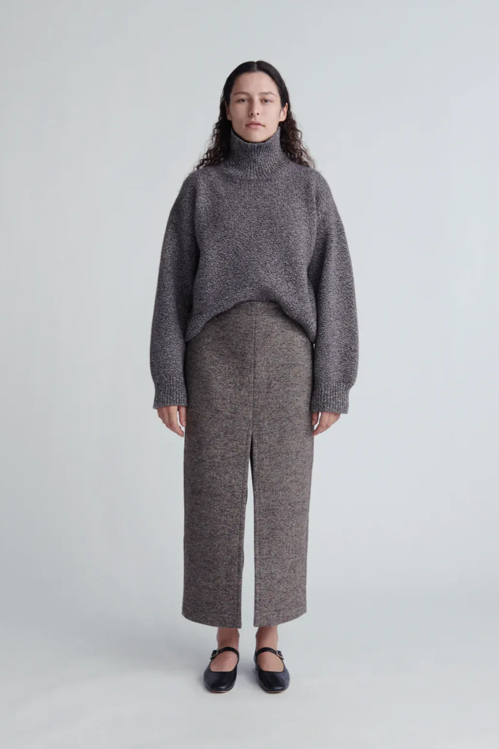 Caragh Chunky Crop High Neck, Mouline Brown