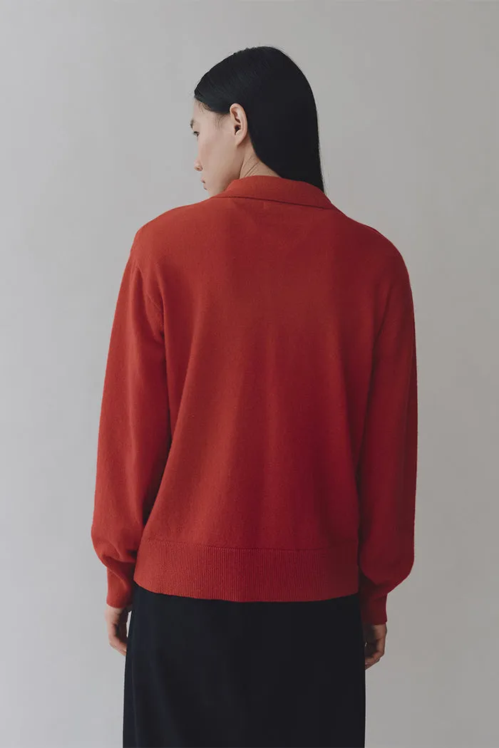 CASHMERE BLEND POLO SWEATER