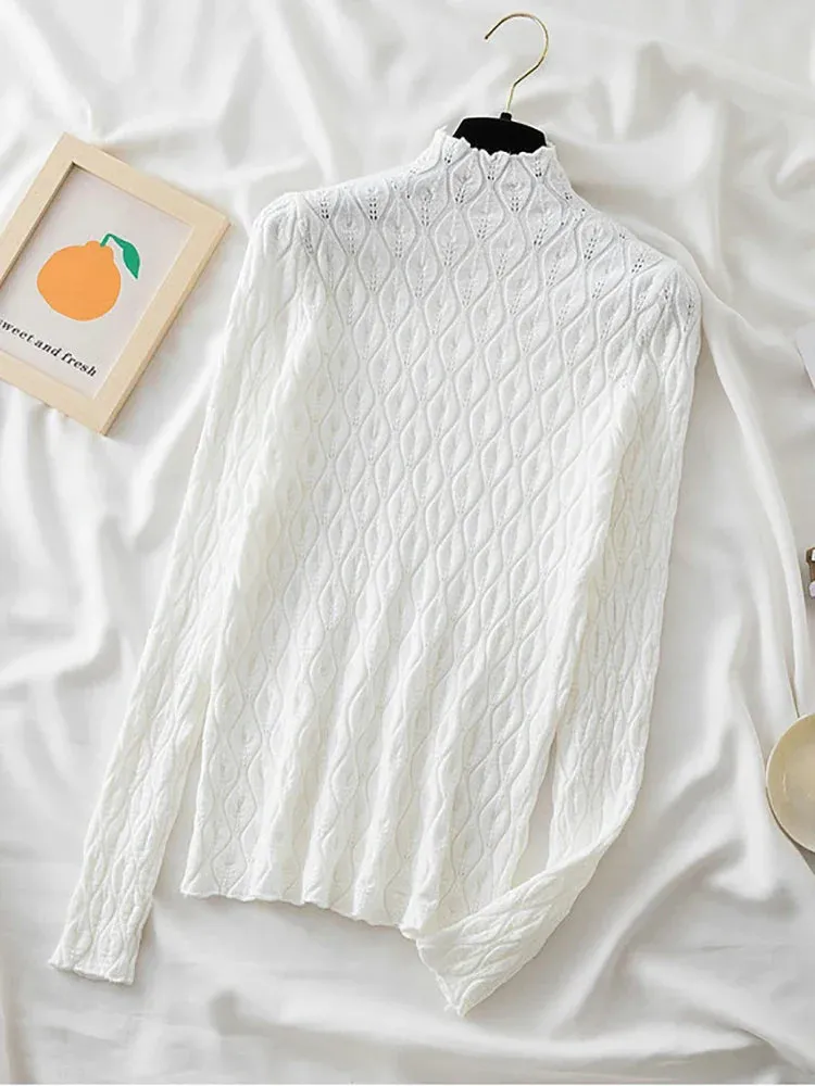 Cashmere Turtleneck Women Sweaters Autumn Winter Warm Pullover Slim Tops Knitted Sweater Jumper Soft Pull Female