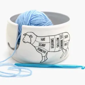 Ceramic Yarn Bowl Sheep Parts
