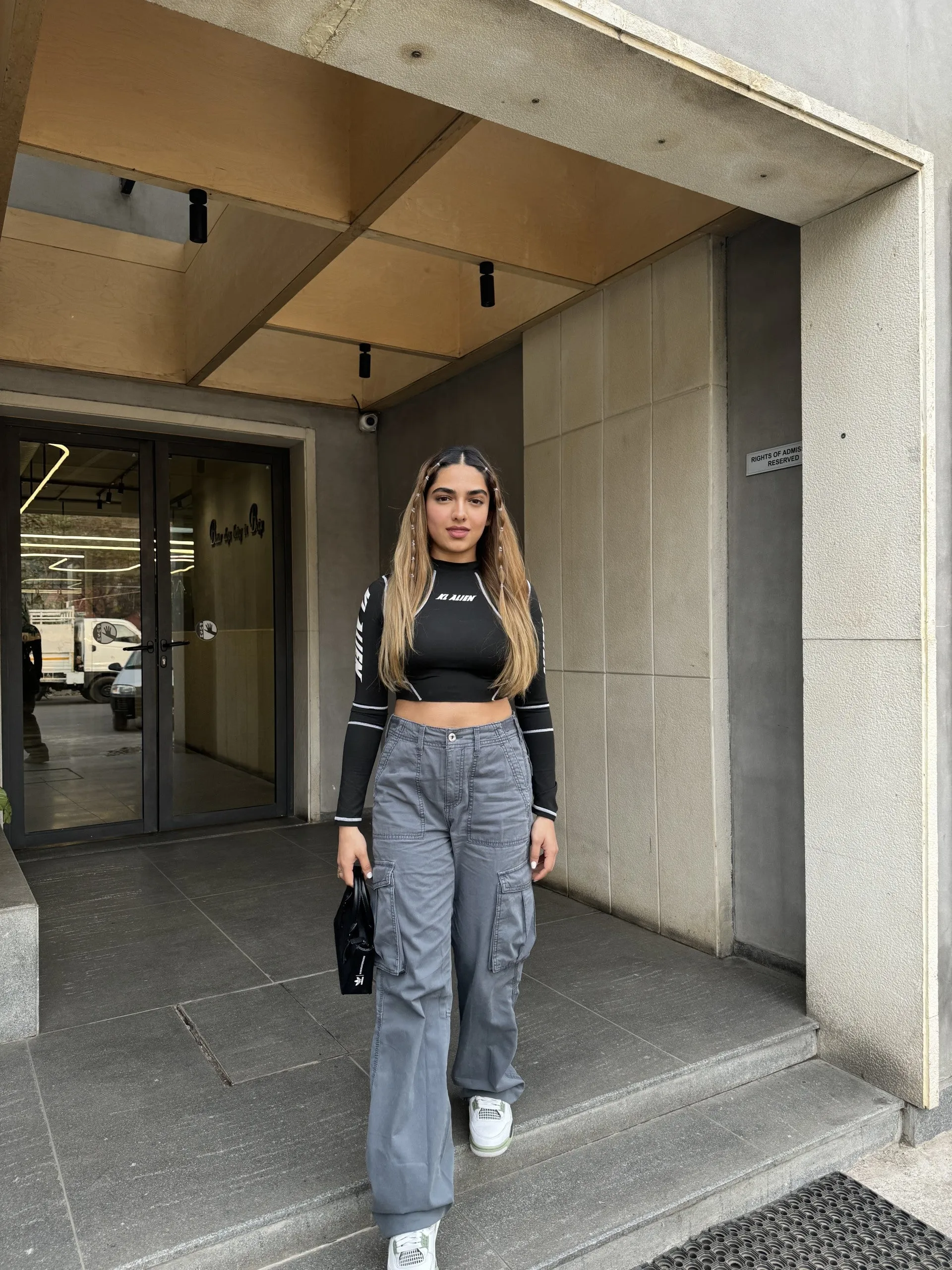 Charcoal Cargo Pants with Buckle