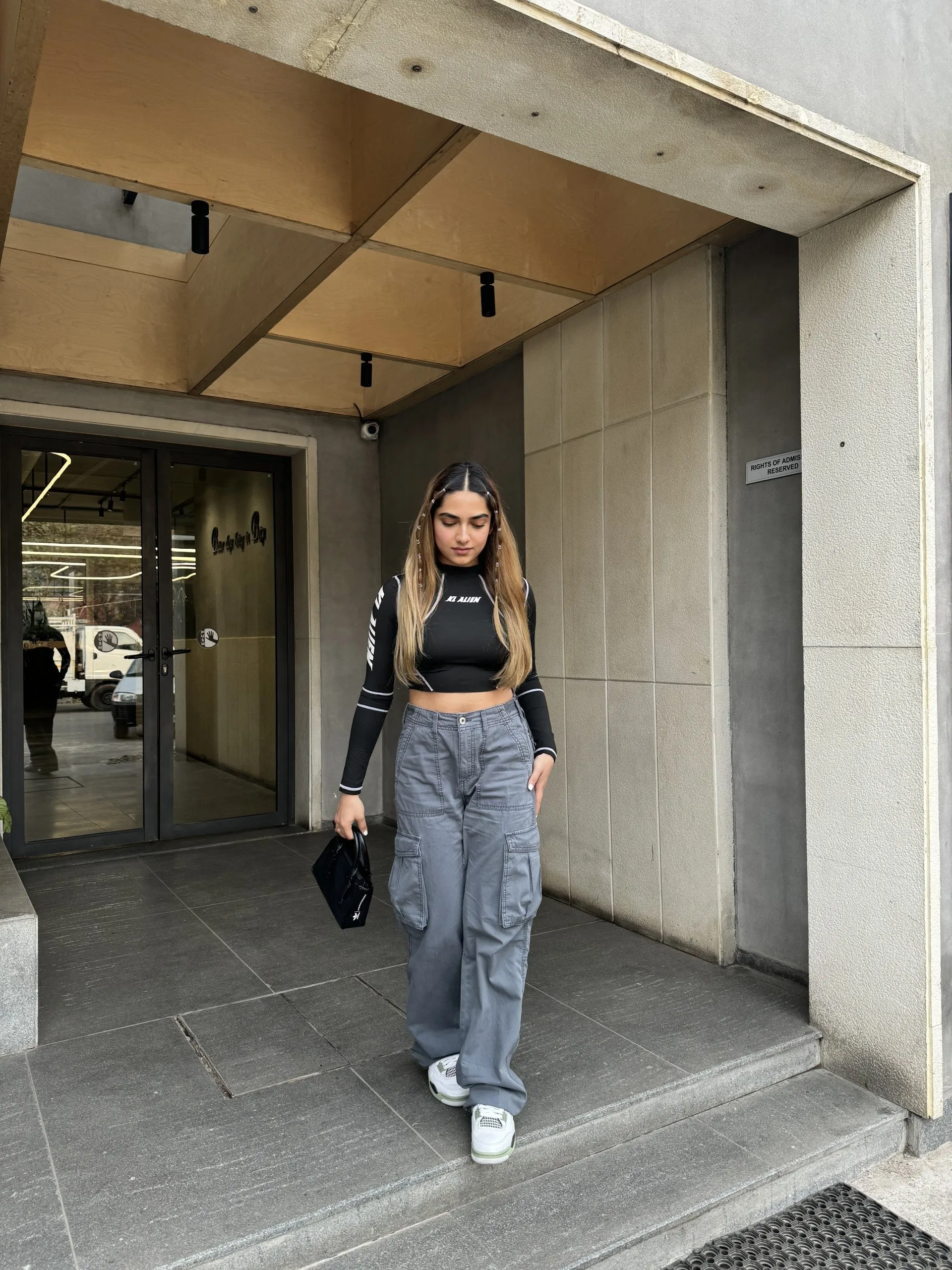 Charcoal Cargo Pants with Buckle