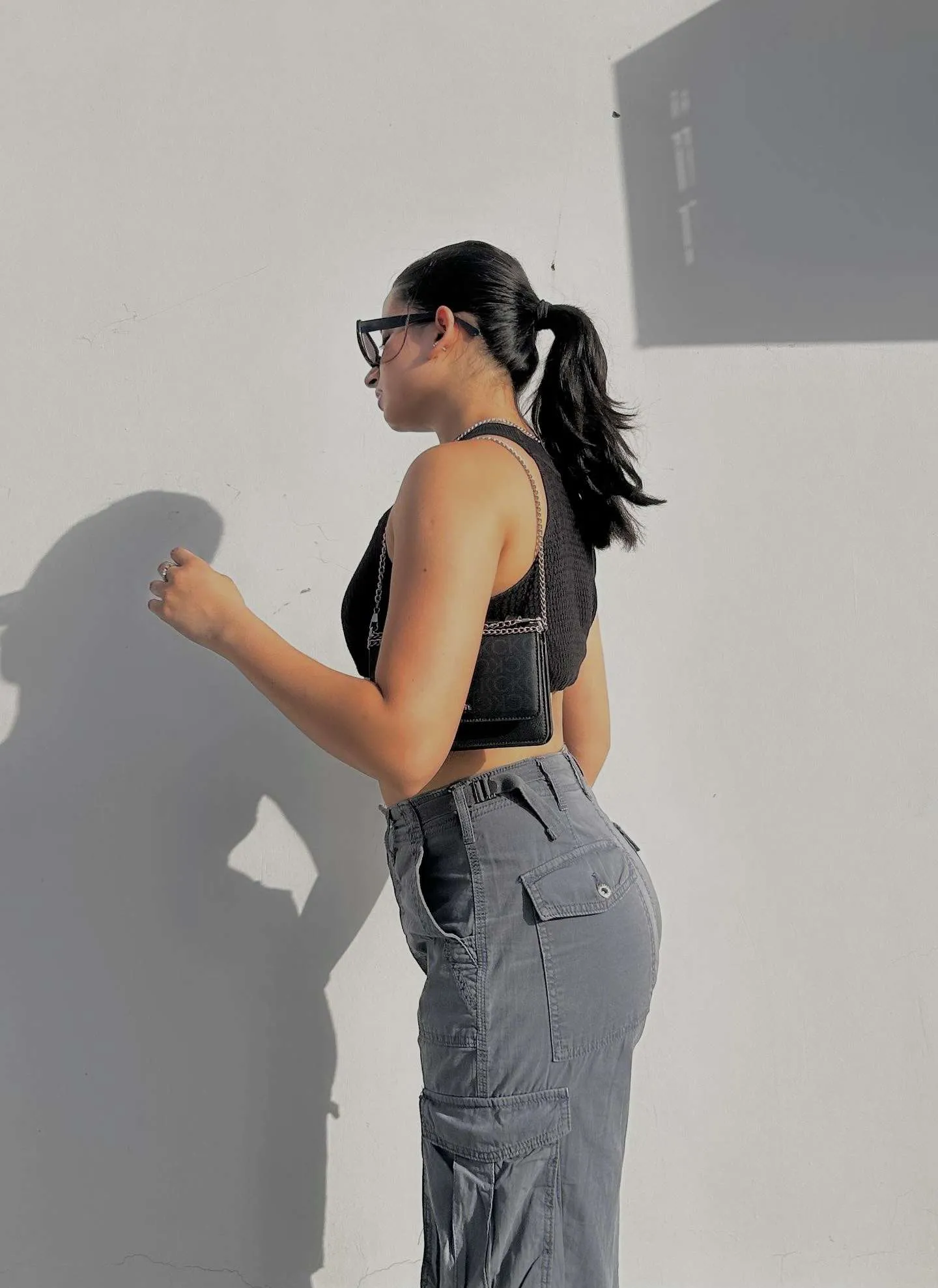 Charcoal Cargo Pants with Buckle