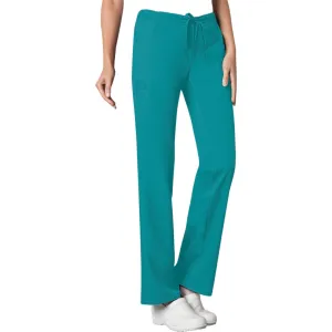 Cherokee Luxe 1066 Scrubs Pants Womens Low Rise Straight Leg Drawstring Teal Blue