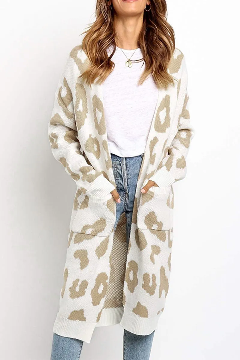 Chicindress Leopard Print Sweet Comfy Cardigan Tops Sweater(3 Colors)