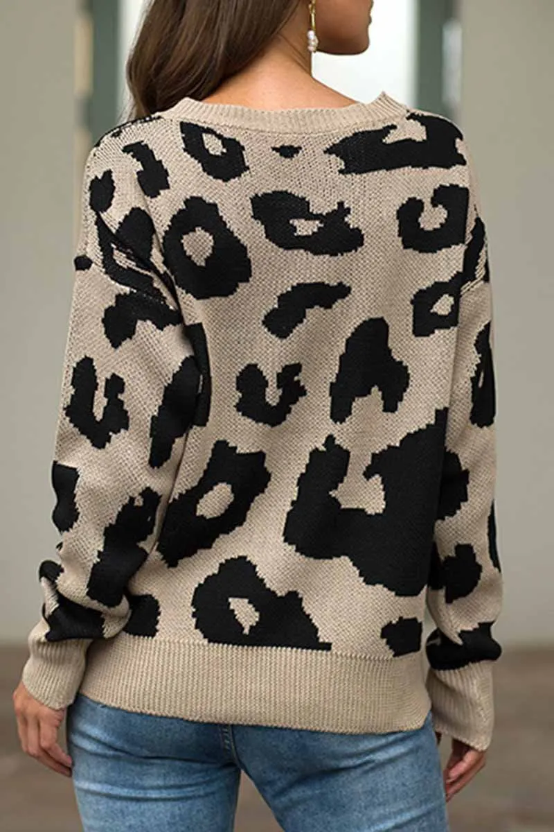 Chicindress Loose Style Leopard Sweater