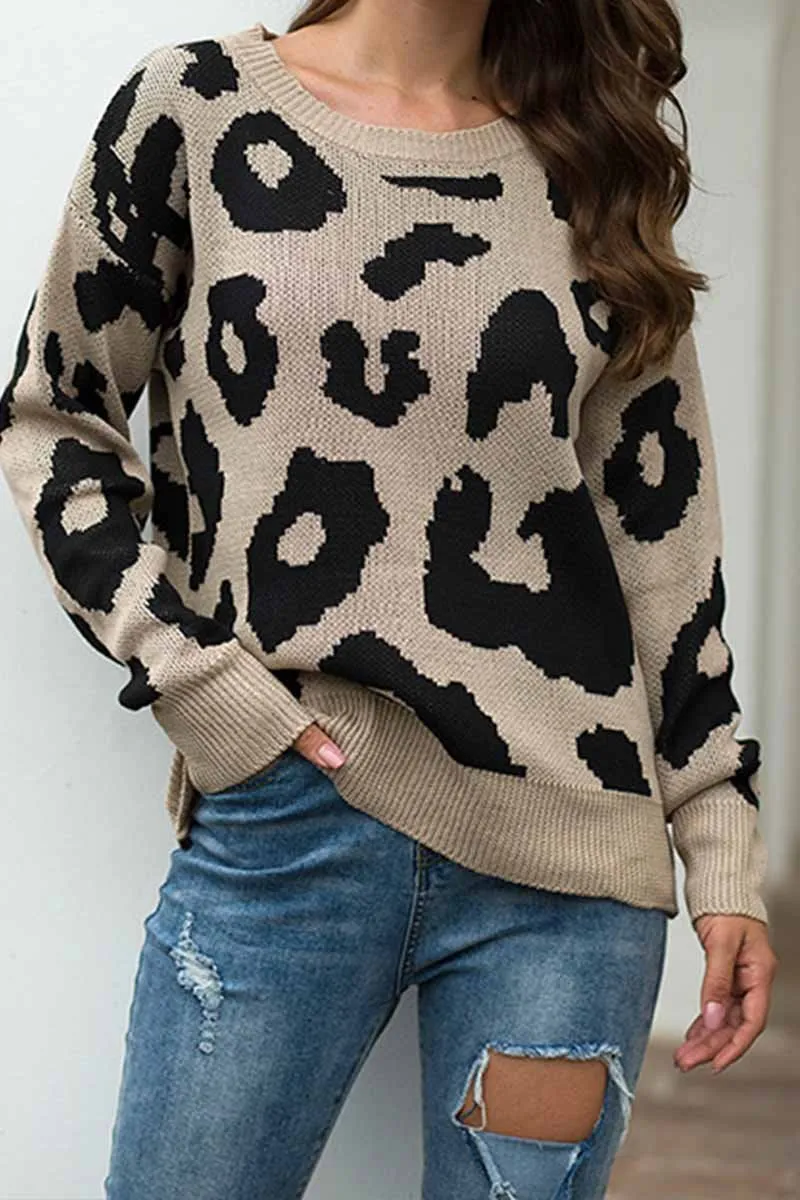 Chicindress Loose Style Leopard Sweater